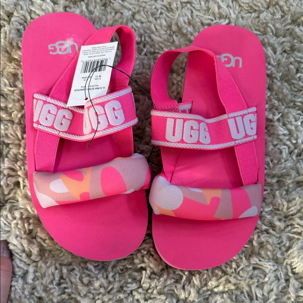 UGG Vibrant Pink Kids Sandals